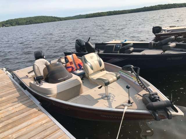 The Princecraft fishing boat at the dock