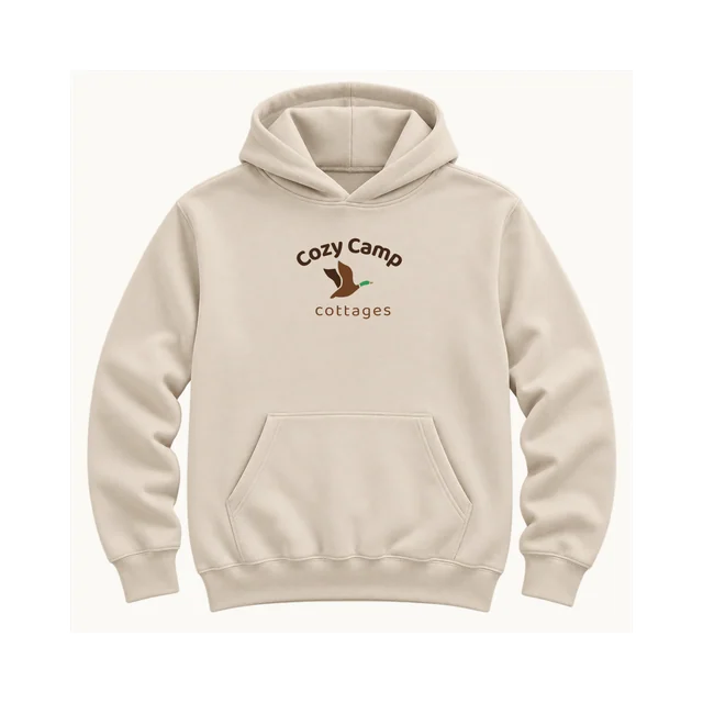 The Campfire Hoodie in Sand, front, product concept